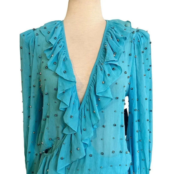 Retrofete Blue Long Sleeve Dress - Picture 10 of 16